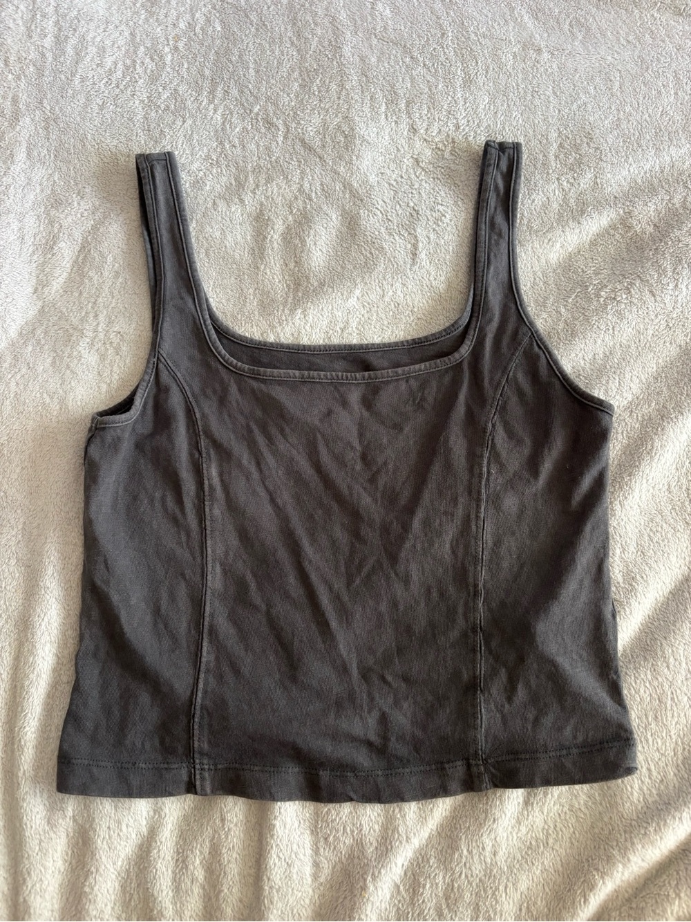 aerie Square-Neck Gray Crop Tank